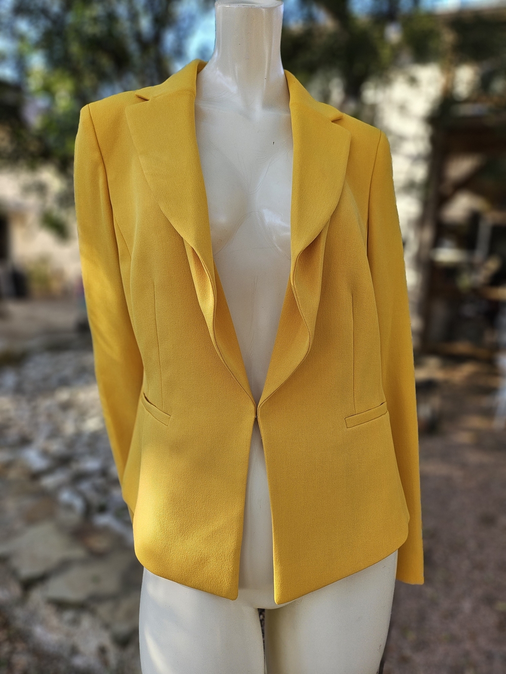 New W Tag Tahari Marigold Yellow Women's Tailored Blazer Jacket Size 8